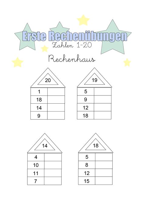 Klasse bereits gelernt wurde, wie buchstaben funktionieren und in wörter integriert werden, sollen in der 2. Erste Rechenübungen zum Ausdrucken | Rechnen, Mathe ...