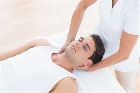 Man Receiving Neck Massage Stock Photo Image Of Patient