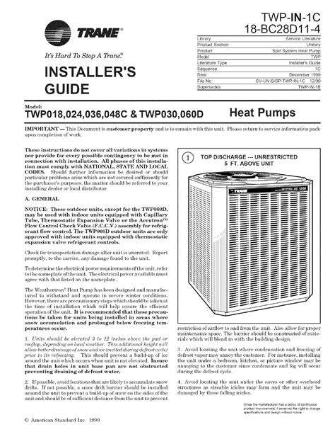 Trane Air Conditioners Manual