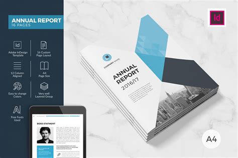 The Annual Report 16 Pages | Creative InDesign Templates ~ Creative Market