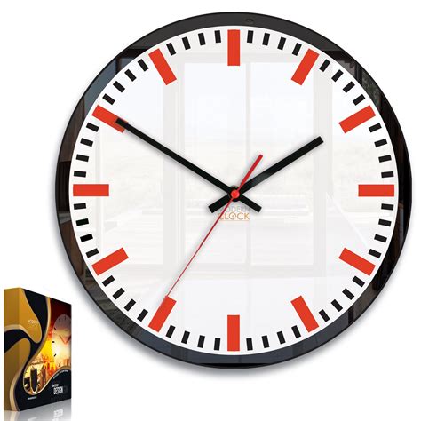 Wall Clock Lilibet Red Modern Silent Wall Clock White Clock With