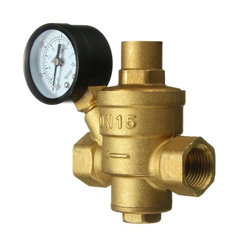 Adjustable Dn15 Bspp Brass Water Pressure Reducing Valve With Gauge