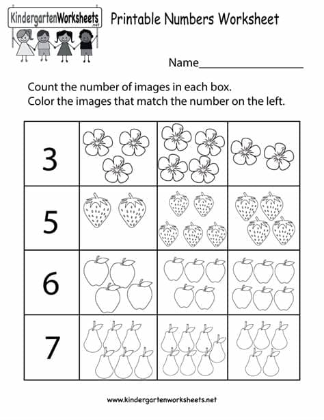 Printable Numbers Worksheet - Free Kindergarten Math ...