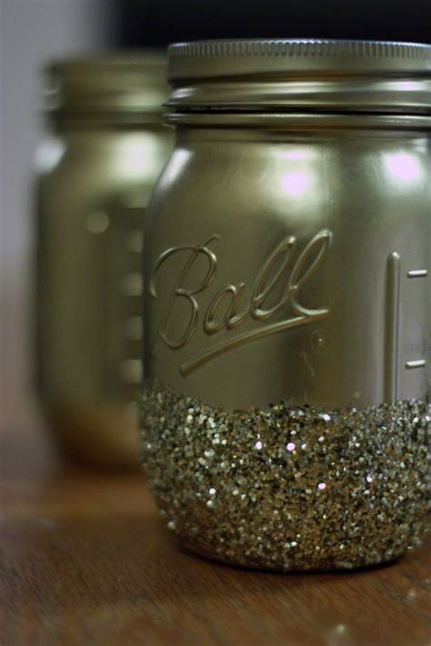 Diy Gold Glitter Dipped Mason Jars The Caro Diaries