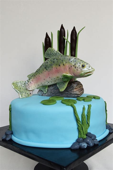 Jumping Rainbow Trout — Fishing Hunting Fish Cake Birthday Bass