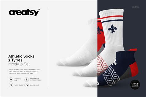 athletic socks  types mockup set product mockups creative market