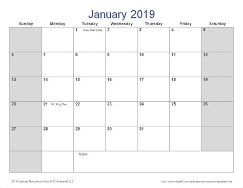 Some are blank, some include holidays. 2019 Monthly Calendar Template Word