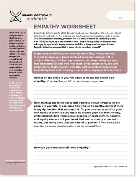 Empathy Definition Worksheets