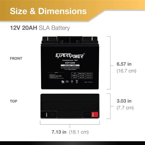 Expertpower 12 Volt 20 Ah Exp12200 Rechargeable Sla Battery 12v 20ah