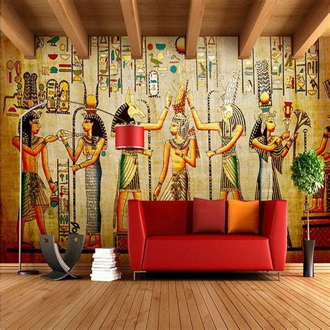 3d Ancient Egyptian Characters Artwork Design Wallpaper Wall Art Mural