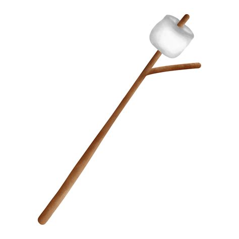 Marshmallow On A Stick Watercolor Element 24279472 Png
