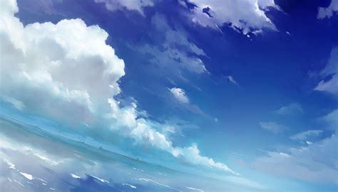 Blue Anime Aesthetic Clouds Anime Wallpaper Hd