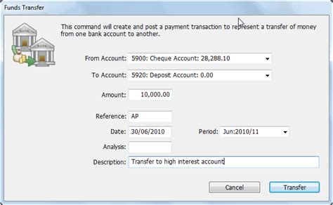Generally, this kind of transfer has its own bank transfer form. Bank to Bank Transfers