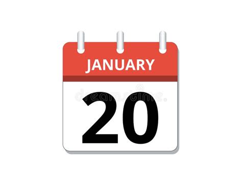 January 20th Calendar Icon Vector Concept Of Schedule Business And