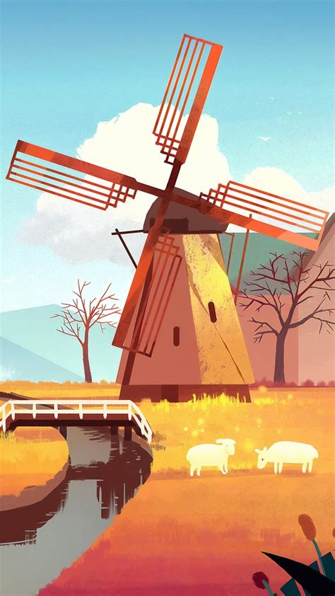 1080x1920 Windmill Artist Artwork Digital Art Hd For Iphone 6 7 8