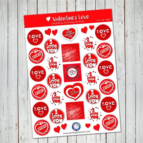 Valentine S Love Sticker Sheet Scrapbook And Planner Sticker Set Stickers Love Stickers