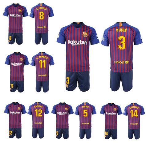 Wholesale 10 Messi Barcelona Soccer Jersey Football Uniforms Shirts
