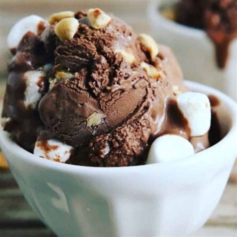 Cream 1/4 cup butter or margarine and white sugar together in a mixing bowl; Homemade Rocky Road Ice Cream » Recipefairy.com