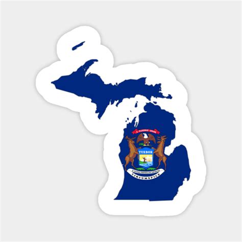 Michigan State Flag Inside Map Of Michigan Usa Michigan Flag Map