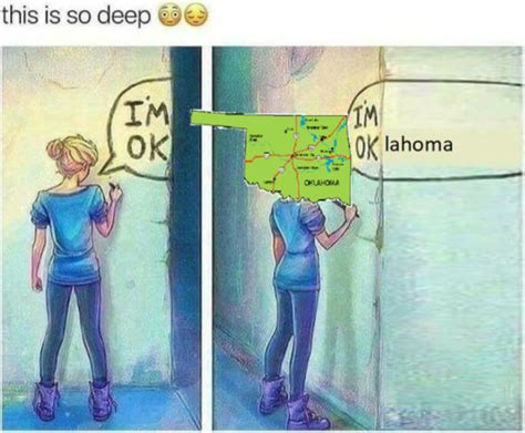 Oklahoma Im Ok Funny Memes Funny Relatable Memes Stupid Memes