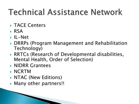 Ppt Technical Assistance And Continuing Education Tace Centers