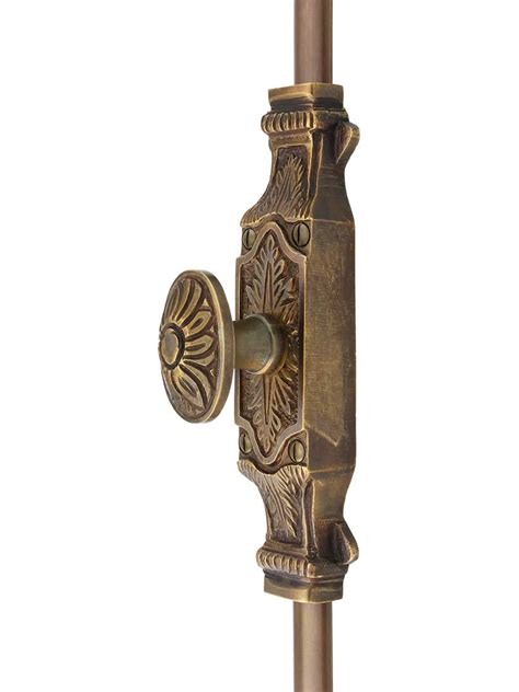 Floral Brass Cremone Bolt In Antique By Hand 6 Foot Length House Of