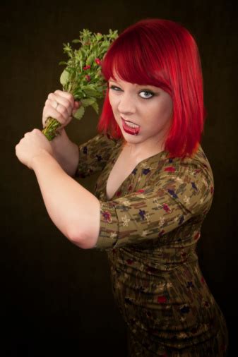 Punky Girl With Red Hair And Flowers Stock Photo Download Image Now