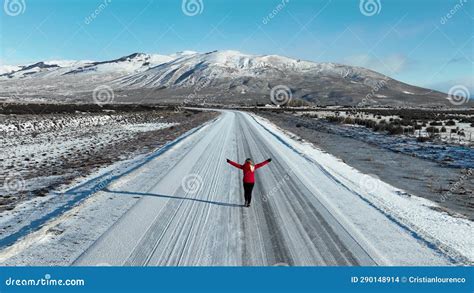 Girl Walking At Road In Patagonia Argentina Stock Footage Video Of