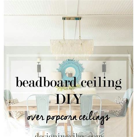 Years later we painted the ceiling in the kitchen. Beadboard Plank Ceiling Over Popcorn Ceiling DIY | Diy ...