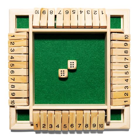 Nk 1 4 Players Shut The Box Dice Gameclassic 4 Sided Wooden Board Game