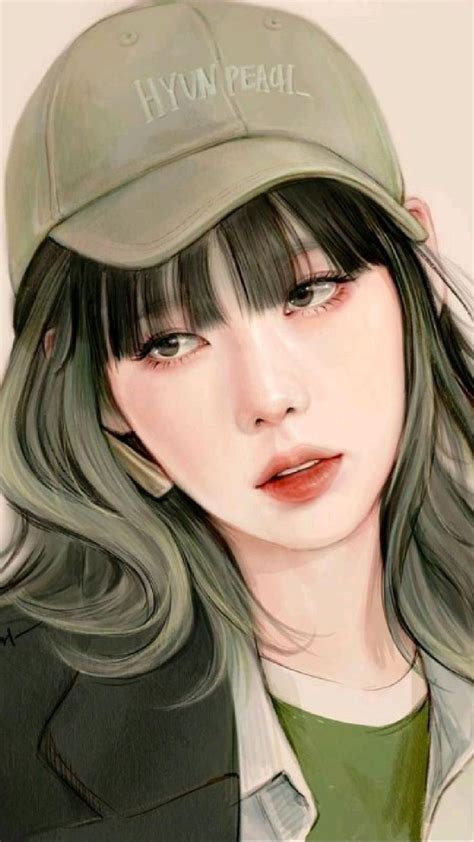 Hat Cap Korean Swag Attitude Art Cute Drawing Blush Famous Girl Kpop