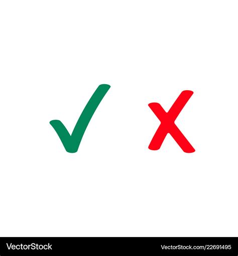 Check Mark Icons Green Tick Symbol And Red X Royalty Free Stock