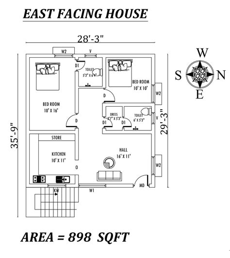 283x359 The Perfect 2bhk East Facing House Plan As Per Vastu