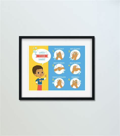 Wash Your Hands Poster Boy Poster Print Art How To Properly Wash