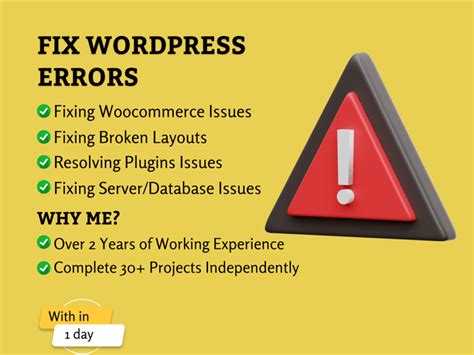 WordPress Bugs Fixed WordPress Errors Fixed Woocommerce Fixed Upwork