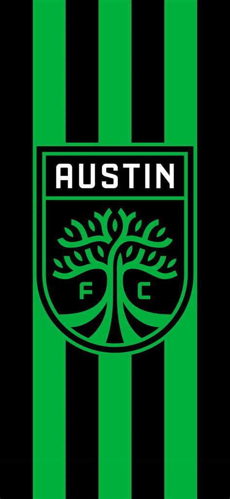 Download Austin Fc Soccer League Logo With Green Pattern Wallpaper