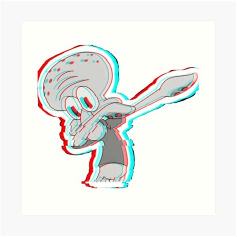 Squidward Dab Art Print For Sale By Clothing Royale Redbubble