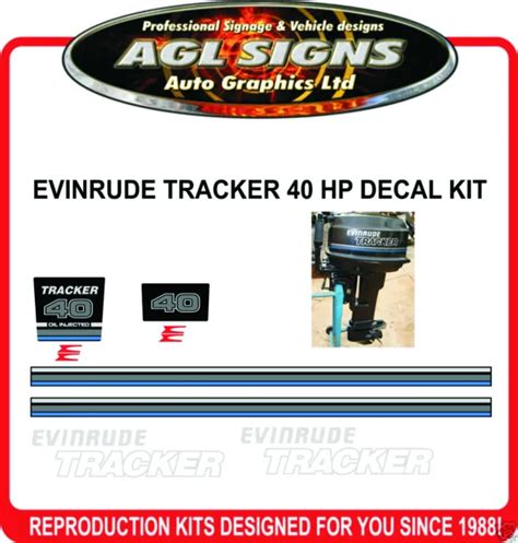 Evinrude Tracker 40 Hp Reproduction Decal Set 5238 Picclick