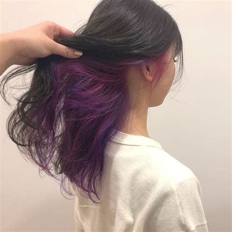 Underlights Hair Brunettes Purple Hair Color Underneath Underlights