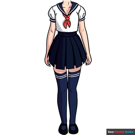 How To Draw An Anime School Girl Uniform Easy Step By Step Tutorial