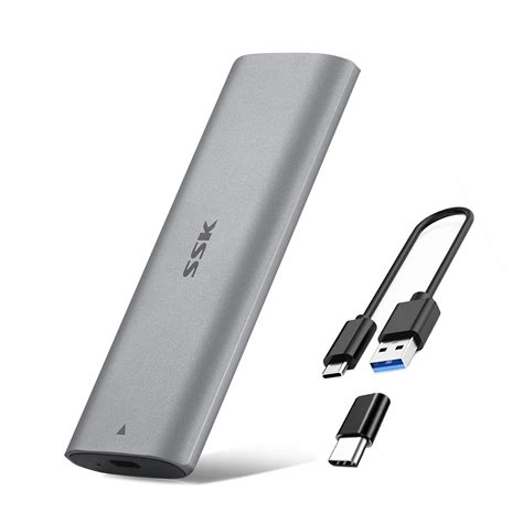 Buy SSK Aluminum Tool Free M 2 SATA SSD Enclosure Reader USB 3 2 Gen 2