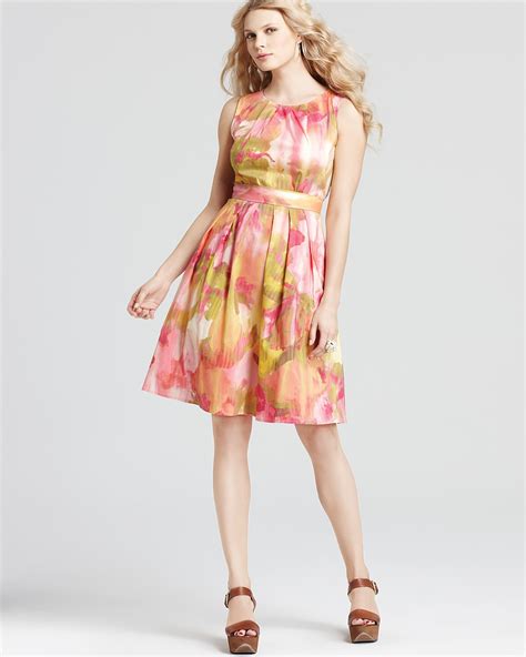 Jones New York Collection Sleeveless Dress With Watercolor Print