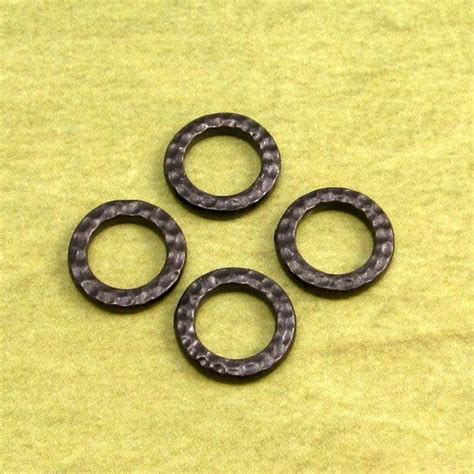 tierracast hammertone small round ring matte black by fabbeads 3 50 round rings matte black