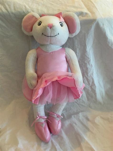 angelina ballerina posable white plush mouse pink tutu sababa toys 14” 1979018101