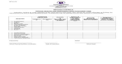 Brigada Eskwela Form 6 Sample