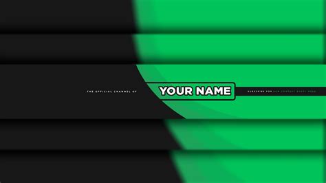 Free Photoshop Youtube Banner Template Clean 2d Style Green Banner