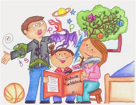Dibujos De Lectura En Familia ~ Dibujos Para Niños
