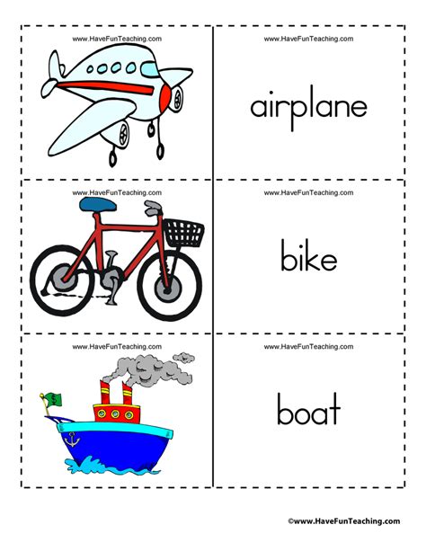 Transportation Flash Cards Have Fun Teaching