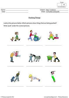 Pushes and pulls can make things _. forces printable | ... and Pull worksheet - Free ESL printable worksheets made by teachers ...