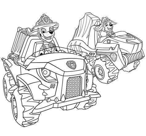 Paw Patrol Dino Rescue Rex Coloring Pages